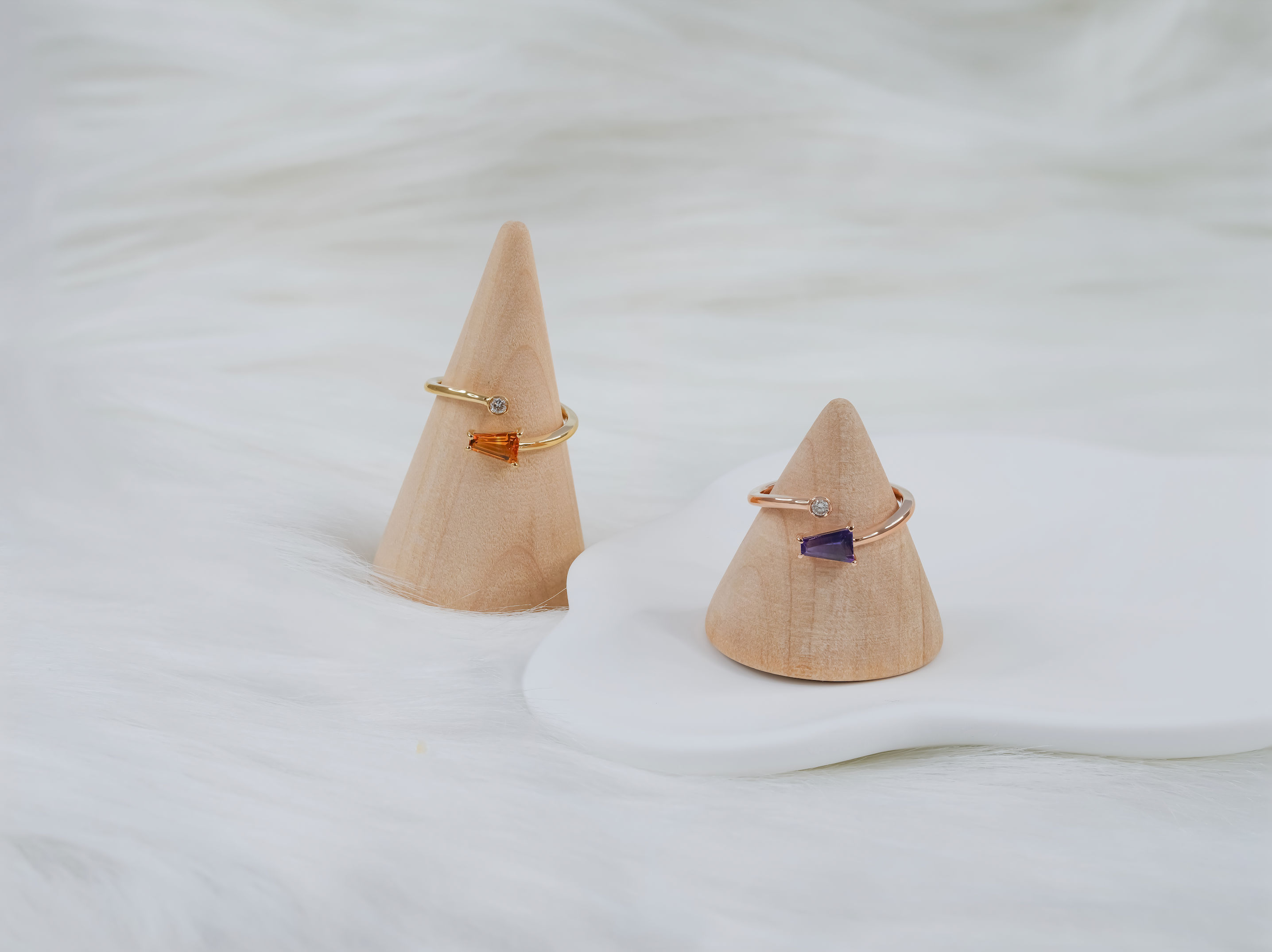 Tapered Baguette Gemstone Open Ring R811035