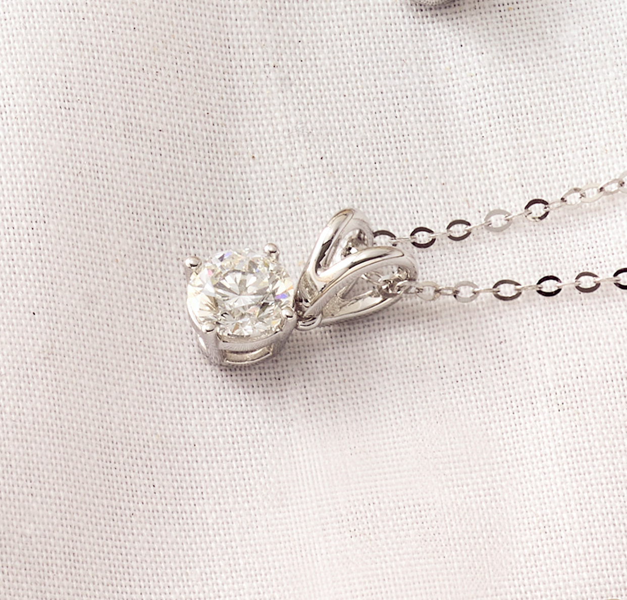 Double Bail Four Prong Solitaire Pendant TW. 0.3ct ES015-4.0P