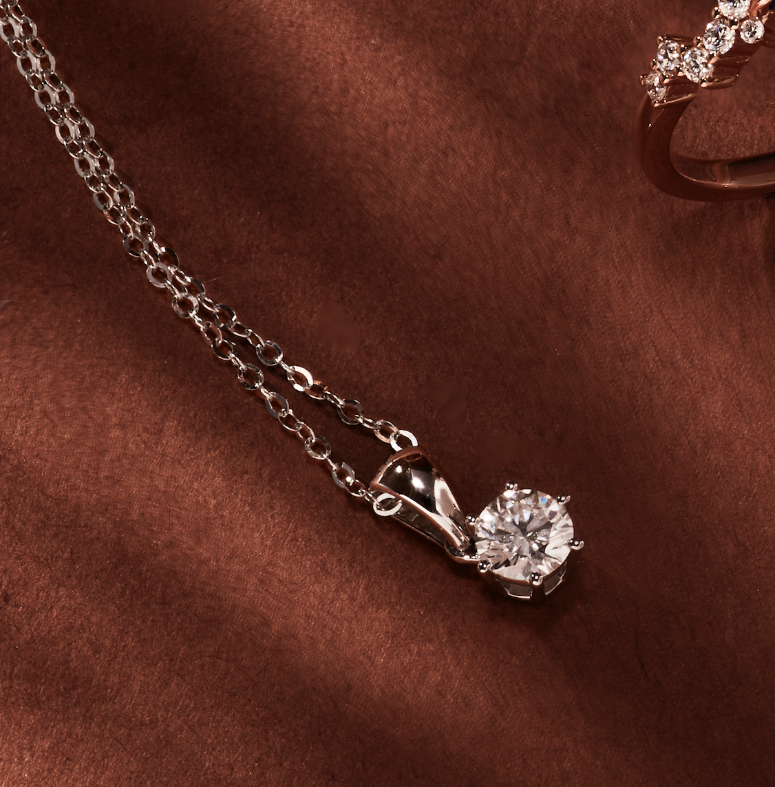Single Bail Six Prong Solitaire Pendant TW. 0.4ct EHC(4.8)-P