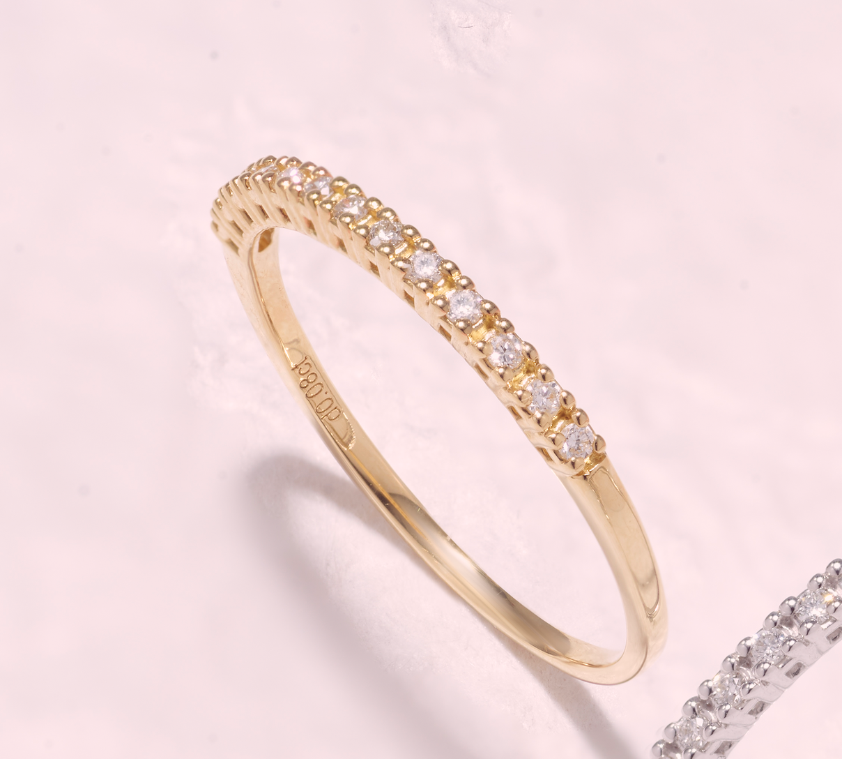 French Pavé Lab Grown Diamond Ring approx. TW. 0.08ct T4-1.3R-40