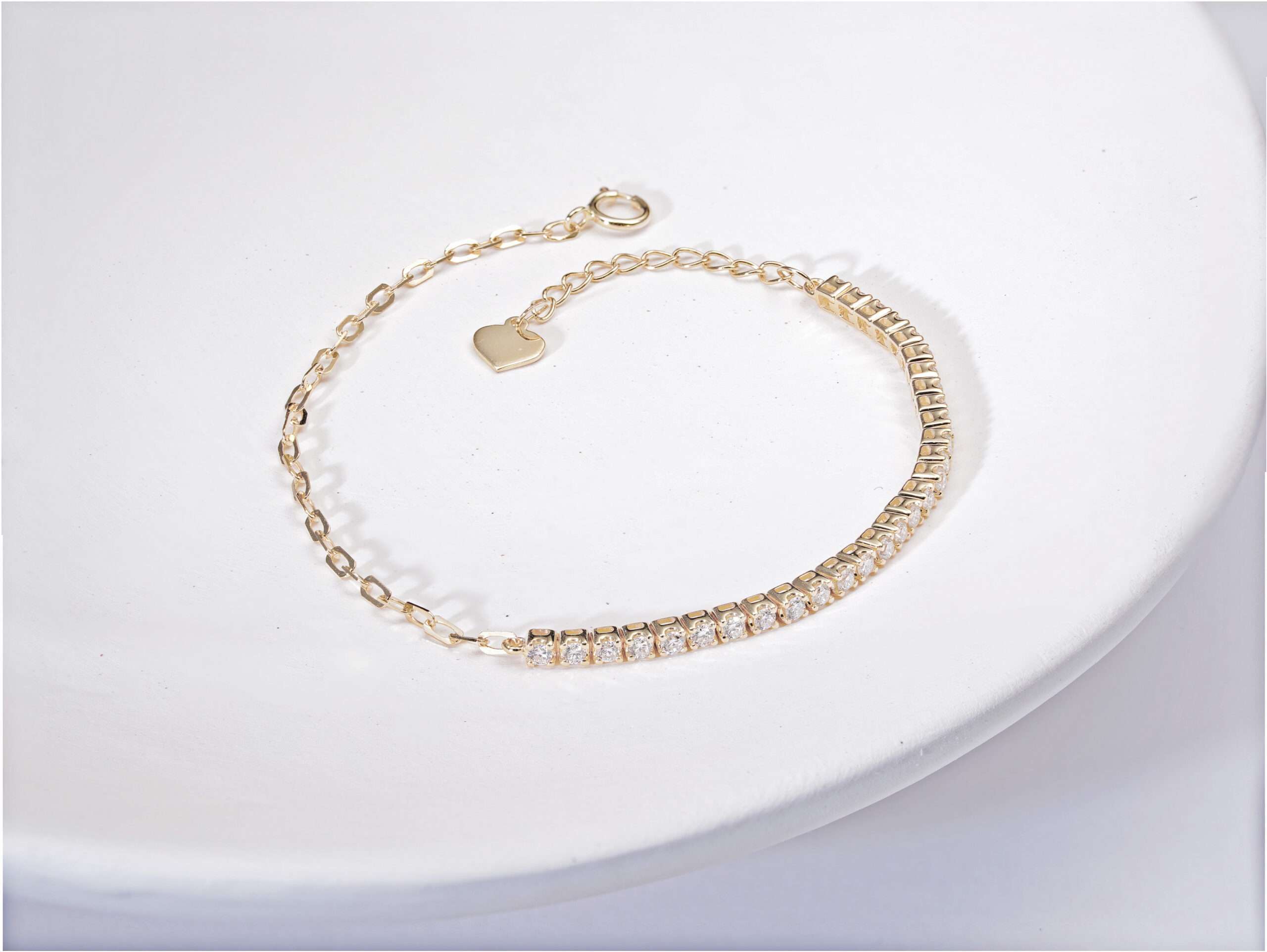 Half Tennis Half Paper Clip Bracelet FDB2117