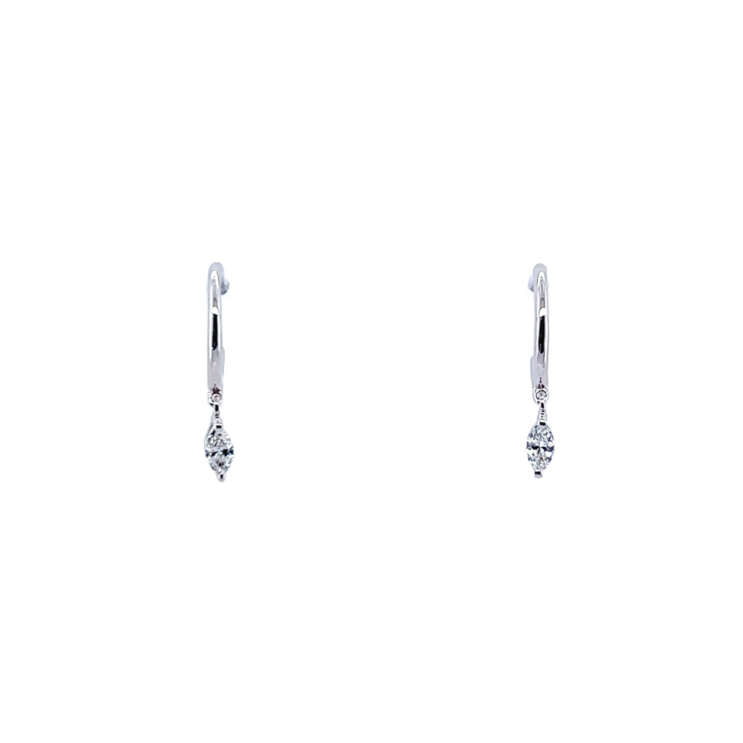 Marquise Drop Huggie Earrings YE063