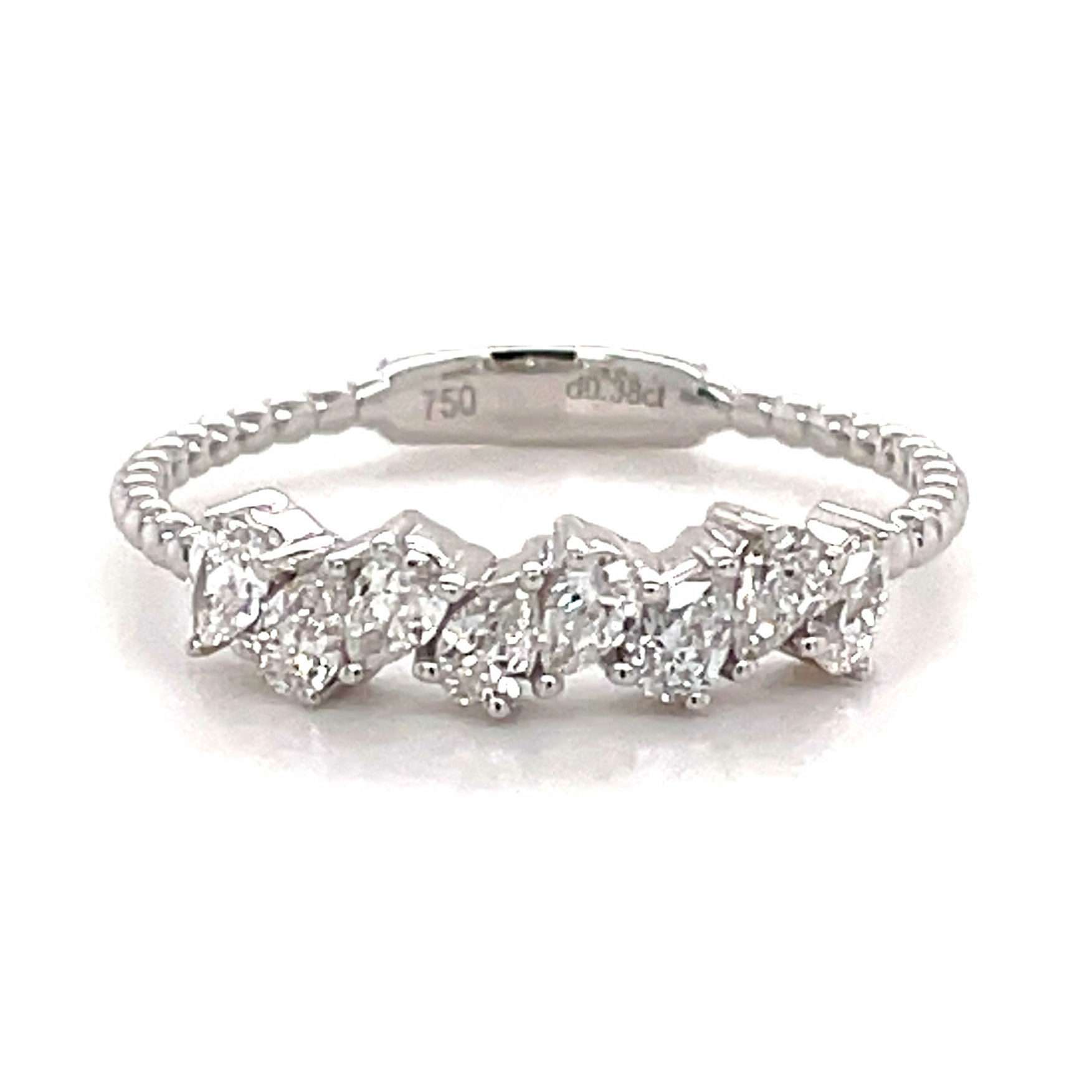Petite Pear Cut Stackable Beaded Ring YR1154