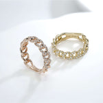 Pavé Lab Grown Diamond Cuban Chain Rings FDR2472