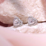 Three Way Heart Shape Halo Jacket Earrings FDE2152