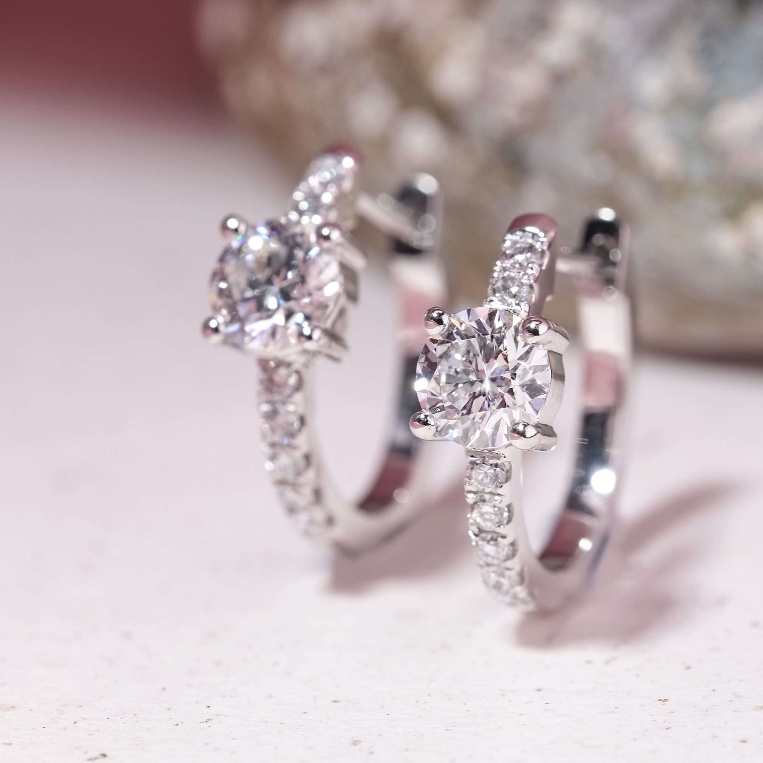 Round Lab Grown Diamond Huggie Earrings ZKZ-260